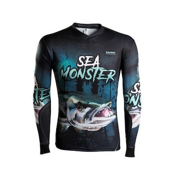 Camiseta de Pesca BRK Sea Monster Barracuda Gola Confort V - Masculina