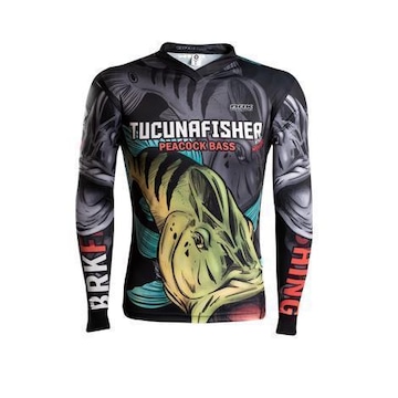 Camiseta de Pesca BRK River Monster Tucuna Fisher Gola Confort V - Masculina