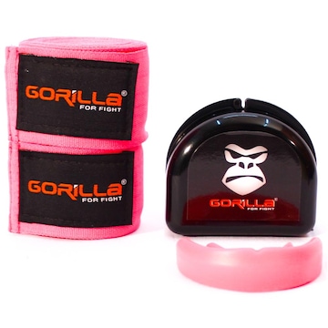 Kit Gorilla Muay-Thai Bandagem Elástica + Protetor Bucal - Adulto