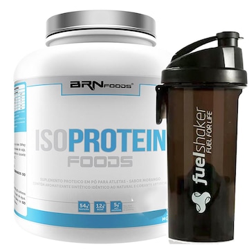 Kit Whey Protein Isolado BRN Foods - Chocolate - 2Kg + Fuel Shaker