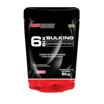Massa 6 Bulking Gainers Protein Bodybuilders - Morango - 6 Kg - Refil