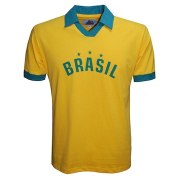 Camisa Polo Liga Retrô Brasil Estrela - Adulto