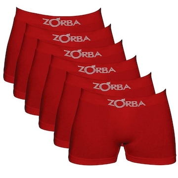 Kit Cuecas Boxer Zorba Algodão Sem Costura - 6 Unidades - Masculina