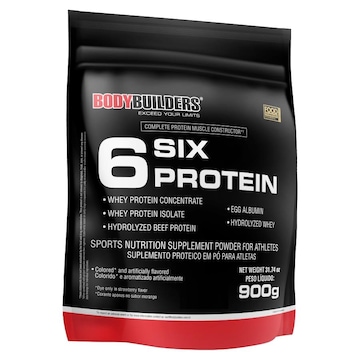 Whey Protein 6 Six Bodybuilders - 900g - Morango