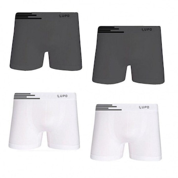 Cueca Boxer Lupo Microfibra sem Costura - Adulto - 4 unidades