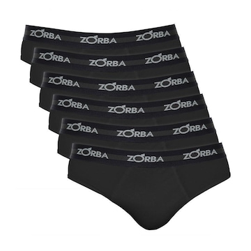 Kit Cuecas Slip Zorba Max Com 6 Unidades - Adulto