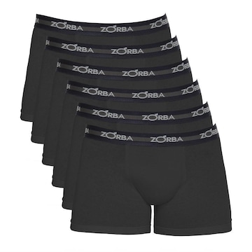 Kit de Cuecas Boxer Zorba em Max - 6 unidades - Adulto