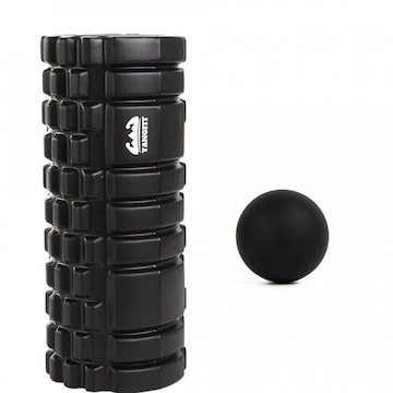 Kit Rolo Massagem Yangfit Foam Roller + Bola De Massagem Lacrosse