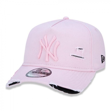 Boné Aba Curva New Era 9Forty A-Frame MLB New York Yankees Destroyed II - Ajustável - Snapback - Adulto