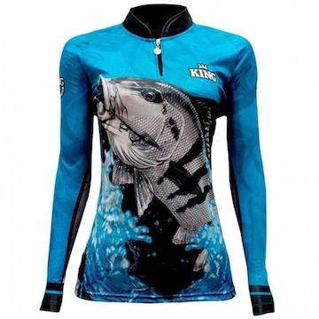 Camiseta Manga Longa King Brasil de Pesca Sublimada KFF620 - Feminina