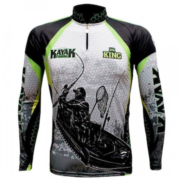 Camiseta Manga Longa de Pesca King Brasil Sublimada Kayak - Masculina