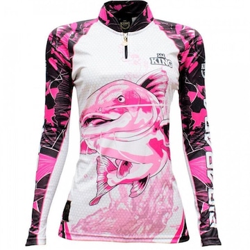 Camiseta Manga Longa de Pesca King Brasil KFF603 Sublimada - Feminina