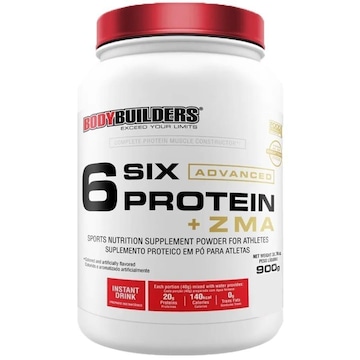 6 Six Protein Advanced Bodybuilders com ZMA - Morango - 900g