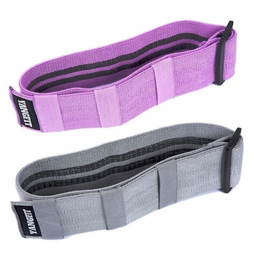 Kit de Elásticos Extensores Hip Band Yangfit Ajustável - 2 Intensidades