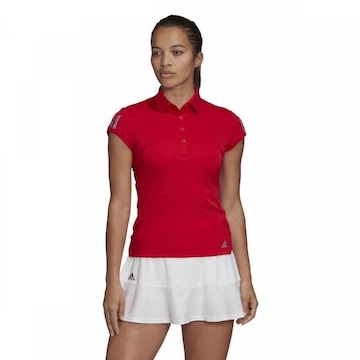 Camisa Polo adidas Poliéster Club 3 Str - Feminina