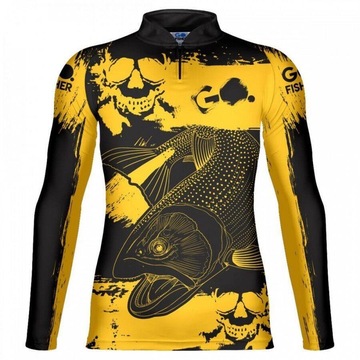 Camiseta Manga Longa de Pesca Go Fisher Dourado Skull GOSK04 - Masculina