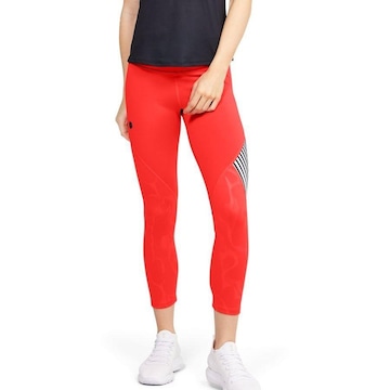 Calça Legging Under Armour Rush Embossed Shine Graphic Crop - Feminina