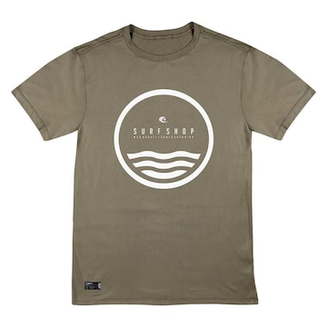 Camiseta Web Surf Shop Brasil Circle Light Khaki - Masculina