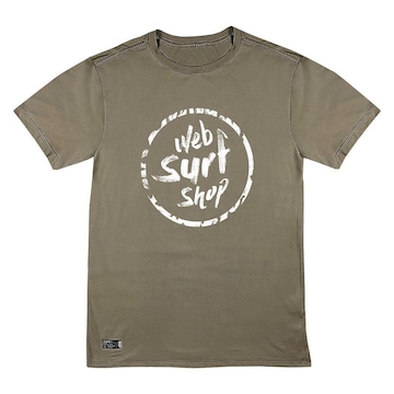 Camiseta Web Surf Shop Brasil Ink Web Khaki - Masculina