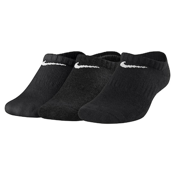 Meias Soquete Nike Performance Cushioned No-Show - Infantil - 3 Pares