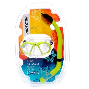 Kit de Natação Mormaii Oasis: 1 Máscara + 1 Snorkel - Infantil