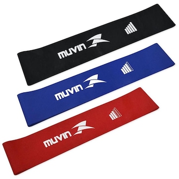 Kit de Faixas Elásticas Mini Band Muvin FXE-0200 - 3 Tensões