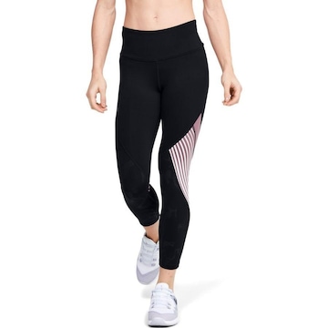 Calça Legging Under Armour Rush Embossed Shine Graphic Crop - Feminina