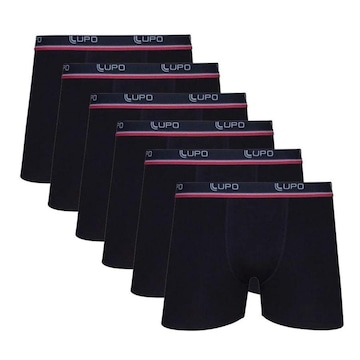 Kit De Cuecas Boxer Lupo Com 6 Unidades - Adulto