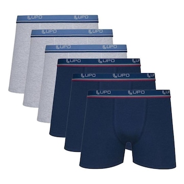 Kit De Cuecas Boxer Lupo Com 6 Unidades - Adulto