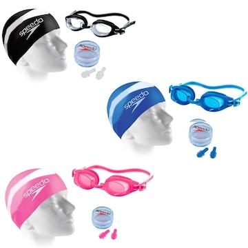 Kit de Natação Speedo Swin Slc com Touca, Óculos e Par de Protetores - Infantil