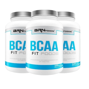 Kit BCAA BRN Foods Fit - 120 Tabs - 3 unidades