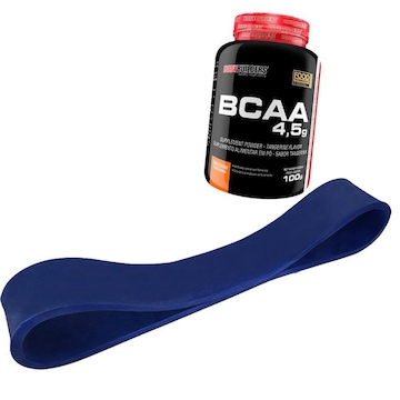 Kit Rubber Band - Prottector Leve - 6mm espessura + Bcaa Bodybuiders - Tangerina - 100g