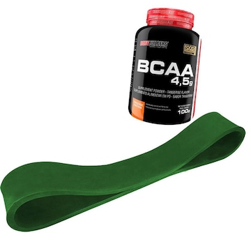 Kit Rubber Band - Prottector Leve - 4mm espessura + Bcaa Bodybuiders - Tangerina - 100g