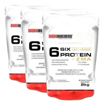 Kit Six Protein Bodybuilders Advanced - Baunilha - 2Kg - 3 unidades