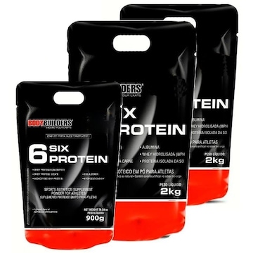 Kit Six Protein Bodybuilders - Morango - 2Kg - 2 unidades + Six Protein Bodybuilders - Chocolate - 900g