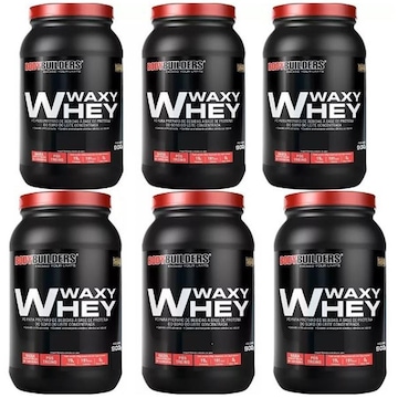 Kit 2x Waxy Whey Bodybuilders - Morango - 900g + 2x Waxy Whey - Baunilha - 900g + 2x Waxy Whey - Chocolate - 900g