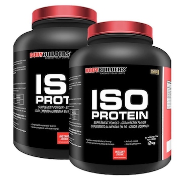 Kit 1x Whey Protein isolado Bodybuilders Chocolate - 2kg + 1x Whey Protein Isolado Baunilha - 2kg