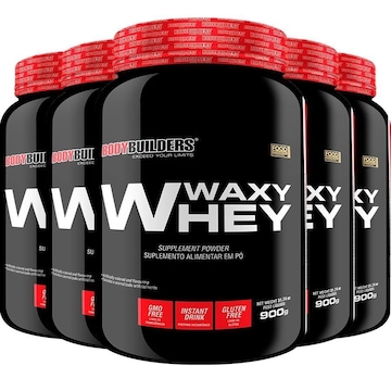 Kit Waxy Whey Bodybuilders - Chocolate - 900g - 5 unidades