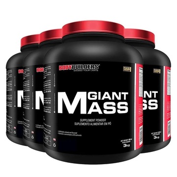 Kit 2x Giant Mass Bau 3kg + 1x Giant Mass Choc 3kg + 1x Giant Mass Mor 3kg - Bodybuilders