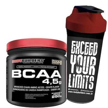 Kit Bodybuilders BCAA Powder Tangerina 250g + Coqueteleira