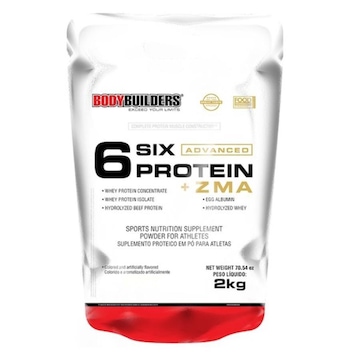 6 Six Protein Bodybuilders Advanced com ZMA Bodybuilders Baunilha - Refil 2kg