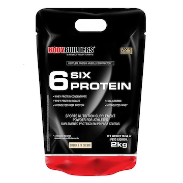 Whey Proten 6 Six Protein Cookies & Cream Refil 2kg - Bodybuilders