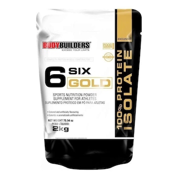 Whey Protein Isolado Bodybuilders Chocolate 6 Six Gold Isolate - 2kg