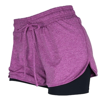 Shorts Rola Moça 2 Em 1 Liv Stretch Uv - Feminino