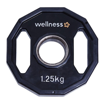 Anilha Wellness Poliuretano Furacão Olímpica 12 Faces com Pegada WK015 - 1,25kg