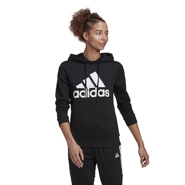 Blusão Moletom adidas Capuz Ess Relaxed Logo -Feminino