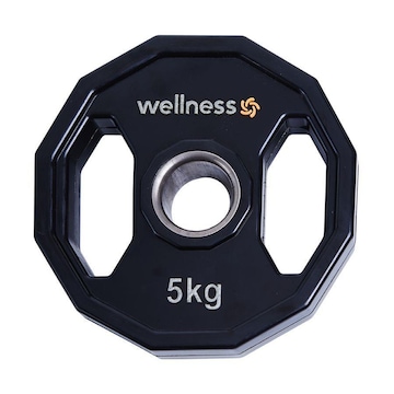 Anilha Wellness Furação Olímpica 12 Faces com Pegada - 5kg
