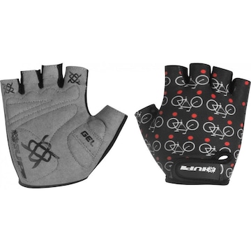 Luvas para Ciclismo Hupi Eco Dedo Curto Love Bike - Adulto