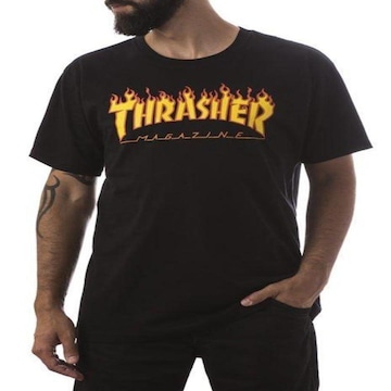 Camiseta Thrasher Flame Logo - Masculina