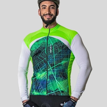 Camisa Ciclista Manga Longa Poker Zíper Total Thunderstorm - Unissex